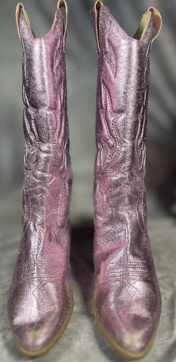 Unbranded Shoes - Unbranded Metallic Pink Western Cowboy Boots Pointed Toe EU 37 US 6.5